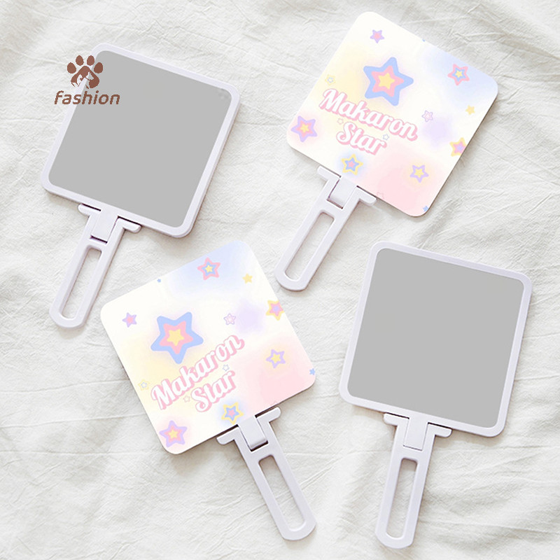 [แฟชั่น] พับได้/ไม่พับได้ Ins Gradient Star กระจกแต่งหน้ามือถือหอพักนักเรียนกระจกจับสาวหัวใจ Mirro {TH}