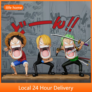 Shipping from Manila One Piece Luffy Zoro Funny Sanji Nika Action Figure Q version mini Anime Figure COD stock Cosplay Action Figure Model Dolls Toys For Kids Gifts Collections Car Ornament