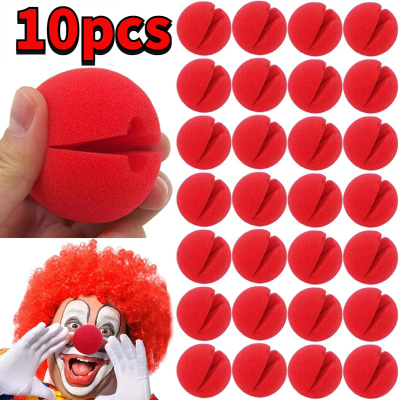 ผลิตภัณฑ์ตกแต่งฮาโลวีน -10/1pcs Red Ball Foam Clown Nose - Festival Make Up Clown Nose - คอสเพลย์ปาร์ตี้ฮาโลวีนเครื่องแต่งกาย Circus Props - ตกแต่งงานแต่งงานฮาโลวีน