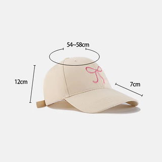 หมวกแก็ป (ปักโบว์) หมวกเบสบอล แฟชั่นเกาหลี cotton cap