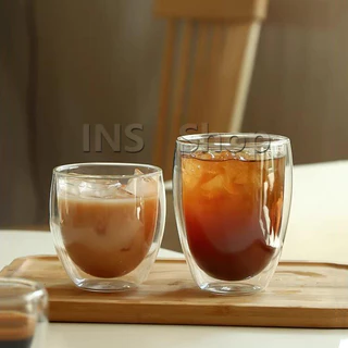 INS แก้วสองชั้น แก้วกาแฟสไตล์ญี่ปุ่น ใช้ได้ทั้งร้อนและเย็นค่ะ จะไม่ไหม้มือ Double-layer glass
