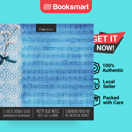 Pretty Blue Music สมุดภาพกระดาษ Pad 8x8 ตกแต่ง Scrapbooking Kit สําหรับการทําการ์ด DIY หัตถกรรม Prin