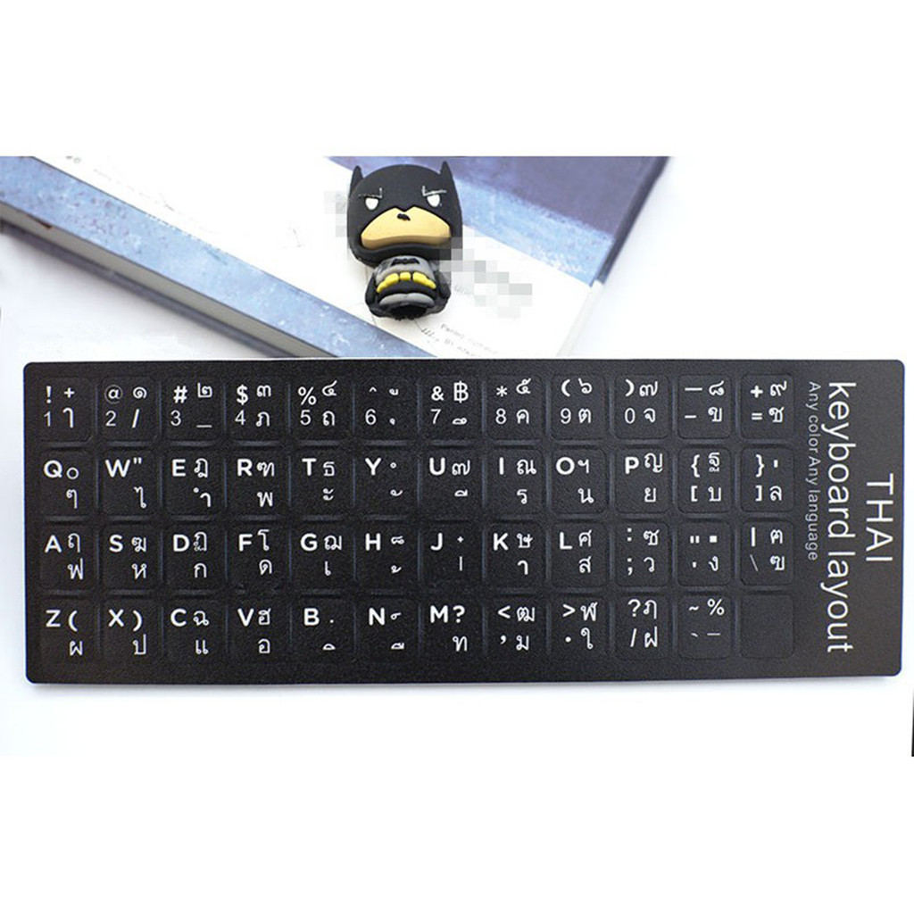 ร้านคนไทย! 1ชิ้น sticker keyboard thai สติ๊กเกอร์ภาษาไทยคีย์บอร์ด ภาษาอังกฤษ สีขาวดำ