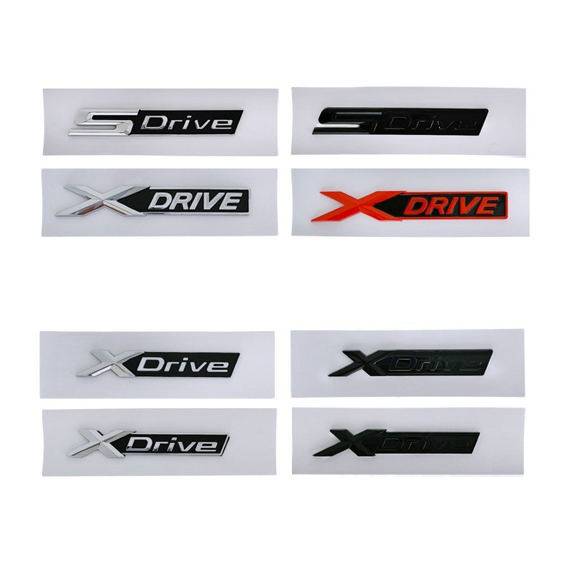 ตราสัญลักษณ์ด้านหลังสําหรับ BMW ใหม่ Sdrive Xdrive โลโก้ตัวพิมพ์เล็ก Old XS DRIVE Uppercase trunk badge ด้านข้างสติกเกอร์สีดําสีแดงเงินตัวอักษร