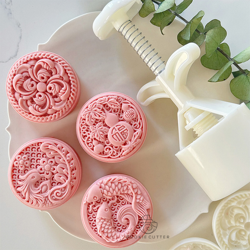 75กรัม5.6เซนติเมตรสไตล์จีนขนมไหว้พระจันทร์แม่พิมพ์มือกดเค้กแม่พิมพ์กลางฤดูใบไม้ร่วงเทศกาลขนมแม่พิมพ์เค้กตกแต่งเครื่องมืออบ