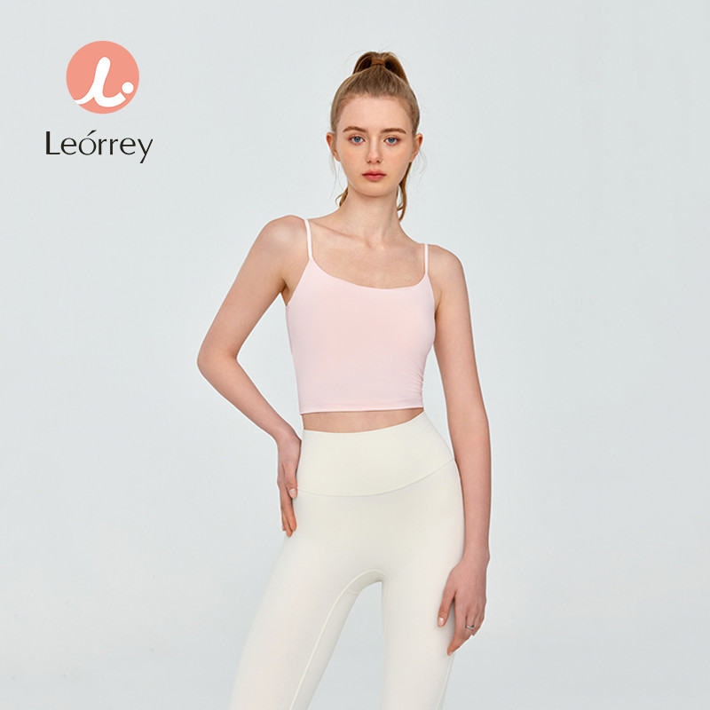 Leorrey-เสื้อชั้นในโยคะพร้อมแผ่นรองชั้นใน เสื้อชั้นในโยคะสายเดี่ยว