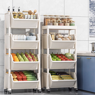 JoyParty ชั้นวางของพลาสติก ในครัว รถเข็นเก็บของอเนกประสงค์ ม…