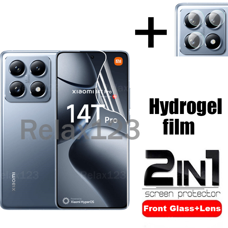Xiaomi 14T 5G 2in1 ด้านหน้าHydrogelฟิล์มและเลนส์ฟิล์มสําหรับXiaomi 14 T Pro 5G Xiaomi 14T Pro 14TPro