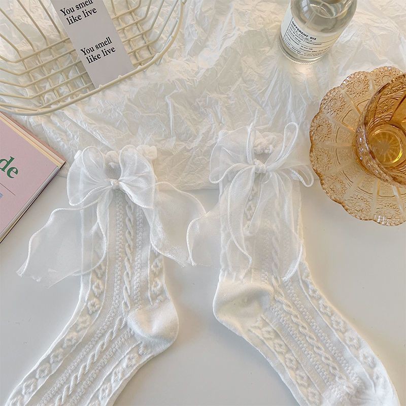 ผู้หญิงถุงเท้าแข็งสีดําสีขาวโลลิต้าลูกไม้นัวเนียถุงเท้าฤดูร้อนบางสไตล์ญี่ปุ่น น่ารัก สาวหวานน่ารักถุงเท้าสั้น - รูปที่ 7