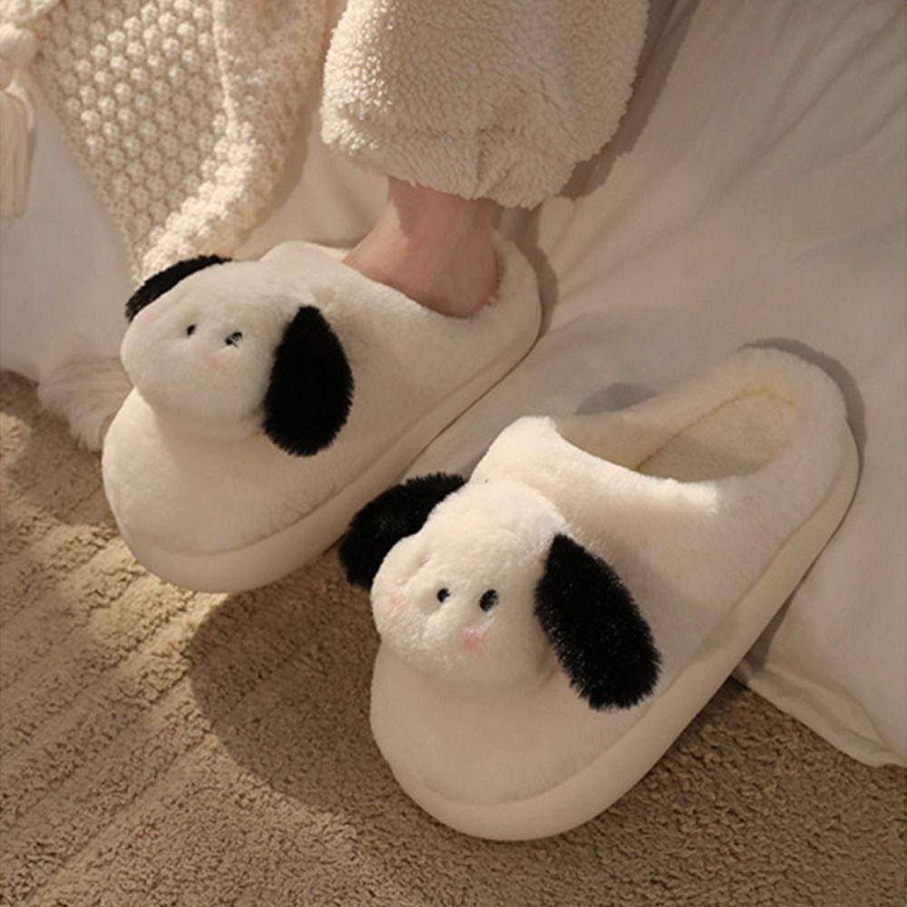 Just Pochacco Plush รองเท้าแตะ, นักเรียน Warm Fur ฤดูหนาว Fluffy รองเท้าแตะ, Kawaii หอพักห้องนอน Anti Slip บ้านรองเท้าแตะรองเท้าหญิง