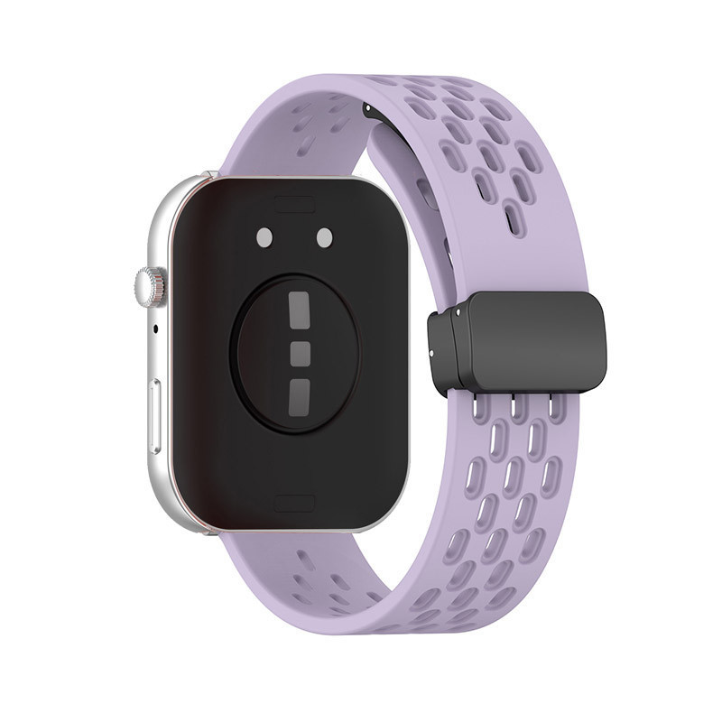 สายรัด + เชื่อมต่อพับหัวเข็มขัดแม่เหล็กหัวเข็มขัดซิลิโคนสําหรับ Huawei Watch Fit 3 /Fit 4 Pro