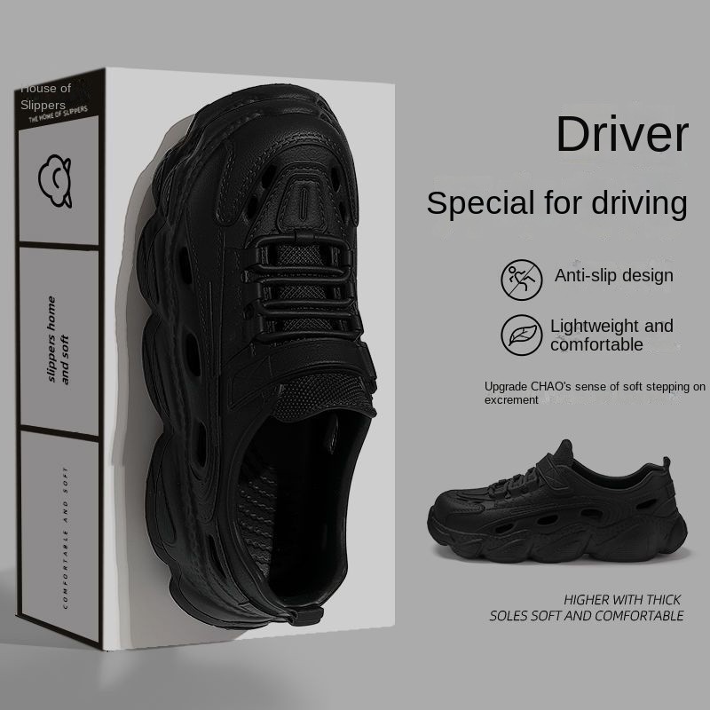 รองเท้าแตะผู้ชายคุณภาพสูง EVA หนา Soled รองเท้าแตะ Hollow Design ตกปลากลางแจ้ง Wading Anti-Slip สวมใส่ @-