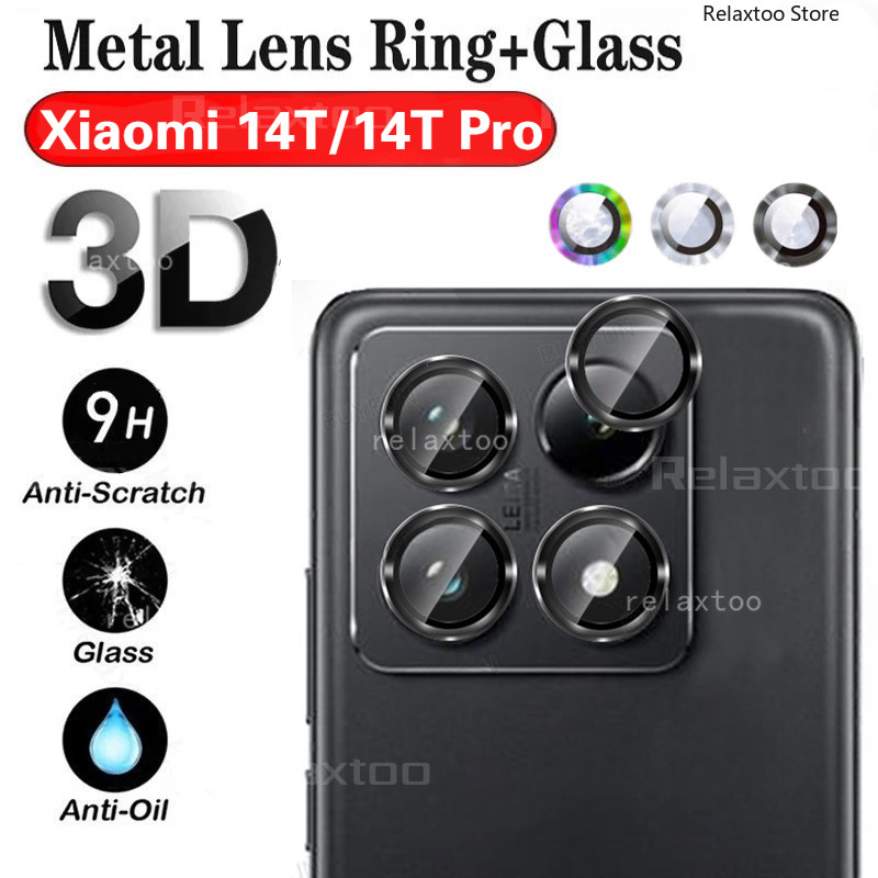Clear Full โค้งกล้องป้องกันกระจกนิรภัยสําหรับ Xiaomi 14T Pro 14 T Xiaomi14T Pro 14TPro Xiaomi14TPro 5G เลนส์โลหะแหวนกระจกนิรภัยเลนส์กล้องเคสโทรศัพท์หมวกฟิล์ม