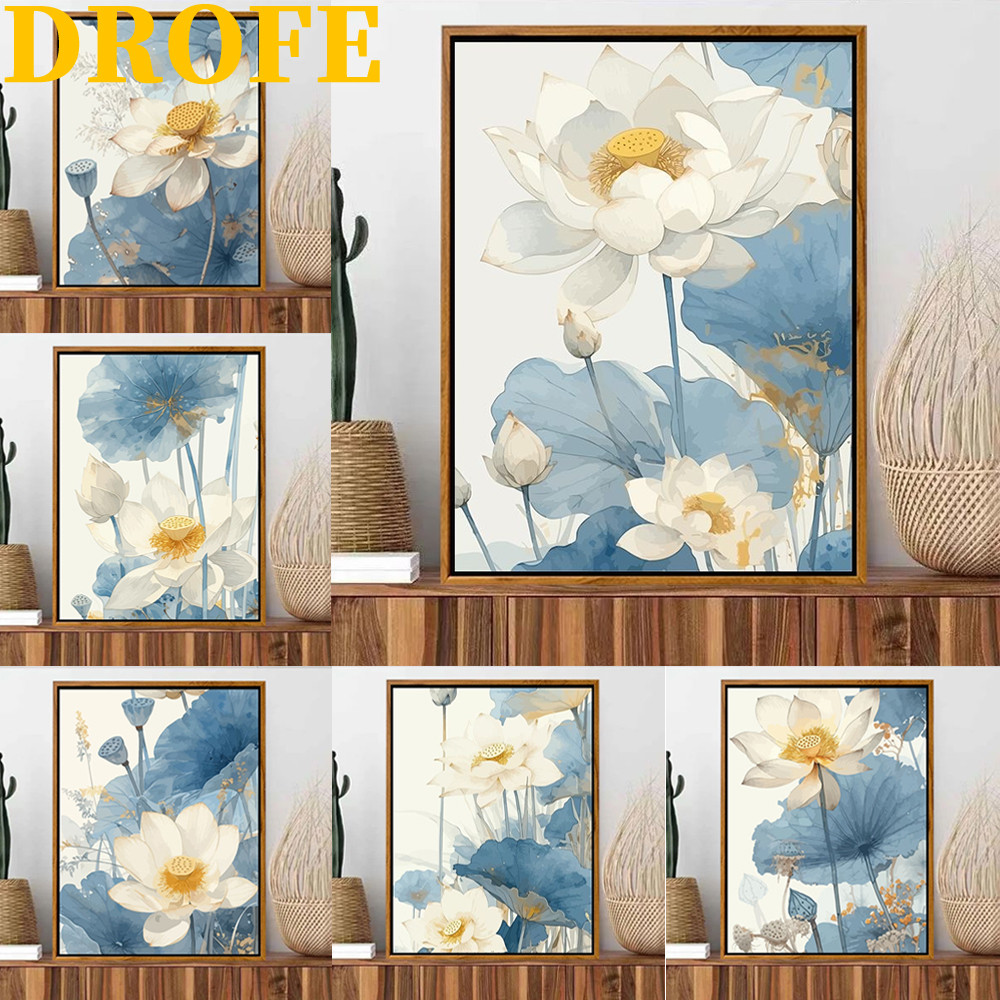 Drofe,ระบายสีตามตัวเลขมีกรอบ,ดอกบัว,ระบายสี,paint by number,ภาพระบายสี,ภาพระบายสีตามตัวเลข,ศิลปะ,ระบายสีตามตัวเลขหลักสิบบ,ชุดระบายสีตามตัวเลข,ระบายสีรูปภาพ,สมุดระบายสี,ของแต่งห้อง,แต่งห้อง,