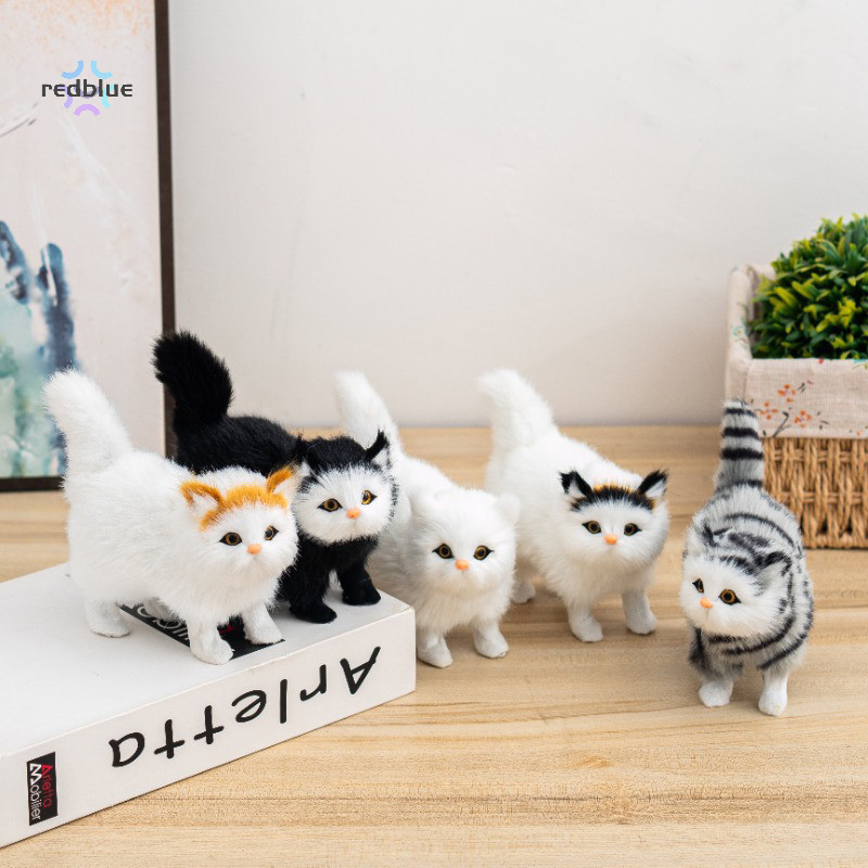 ใหม่1ชิ้นนุ่มยัดไส้ลูกแมวรุ่นน่ารักจําลองแมวของเล่นตุ๊กตาแมวปลอมสัตว์เรียลลิสต์สําหรับเด็กสาววันเกิดวันวาเลนไทน์ของขวัญร้อน