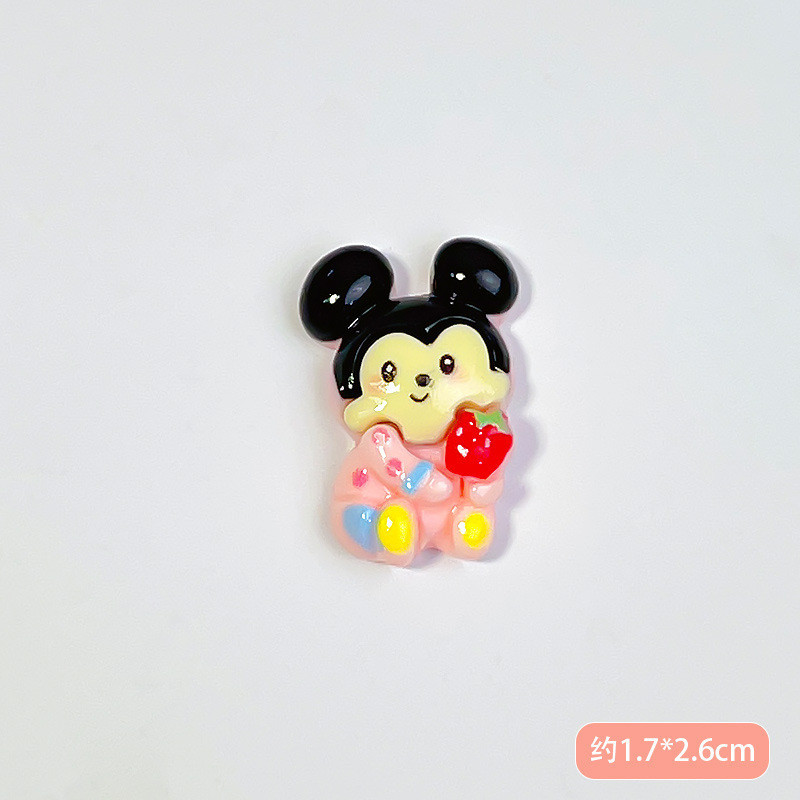 การ์ตูนมิกกี้เมาส์เรซินอุปกรณ์ครีมกาว DIY เครื่องประดับขนาดเล็กเคสโทรศัพท์มือถือแฮนด์เมดแม่เหล็กติดตู้เย็นวัสดุขายส่ง