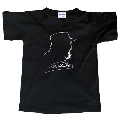 เสื้อยืดแฟชั่นใหม่ผู้ชาย ออกแบบจากภาพลายเซ็น Fidel Castro สไตล์วินเทจ