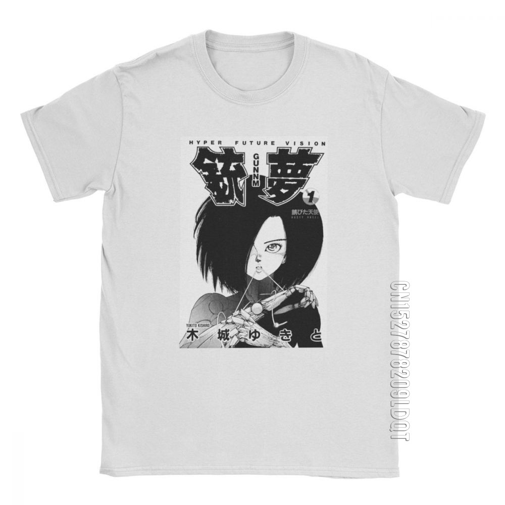 Gunnm Alita เสื้อยืดสําหรับชาย Battle Angel Leisure การ์ตูนภาพยนตร์อะนิเมะญี่ปุ่น T เสื้อ Mans Tops 