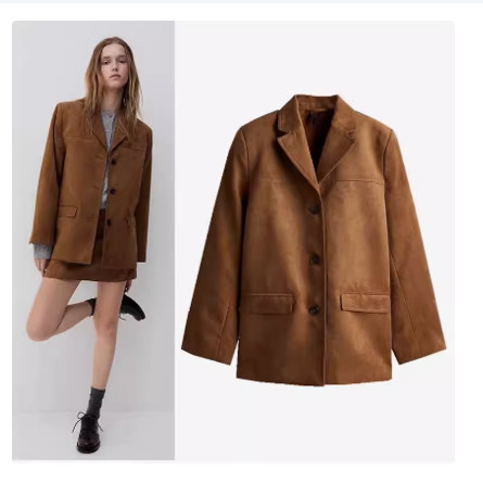 เสื้อเบลเซอร์ลําลองกระดุมแถวเดียว Zara 1240775
