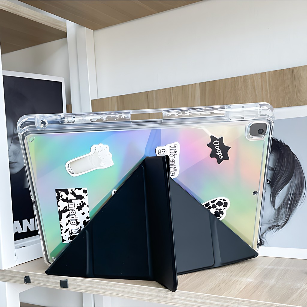 เคสสำหรับ ไอแพด 360°rotation แจกบัตรด้านหลังและสติกเกอร์ for gen10 Air6 2024 Air4 Air5 Pro11 Pro12.9 Gen9 Gen8 Gen7 gen6 gen5 air3 mini6 pro13 2024 แม่เหล็ก เคสไอเเพด