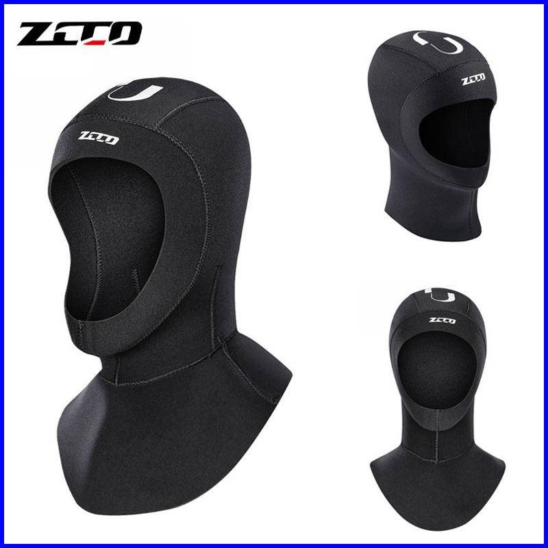 พร้อมสต็อก ZCCO หมวกน้ำ3มิลลิเมตรและ5มิลลิเมตรสำหรับผู้ชายและผู้หญิง ทำจากเนโอพรีน อบอุ่น ป้องกันศีรษะ มีการออกแบบ Exhaust กลางแจ้ง
