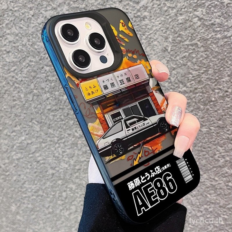 เคสโทรศัพท์ลายการ์ตูนร้านเต้าหู้น้ำมันฤดูใบไม้ร่วงคุณภาพสูงผิวหยาบสำหรับ iPhone 16PROMAX 16 15 14 PRO MAX 13PROMAX 13 12 11 PRO MAX xsmax XR 8PLUS 13Pro เคสป้องกัน
