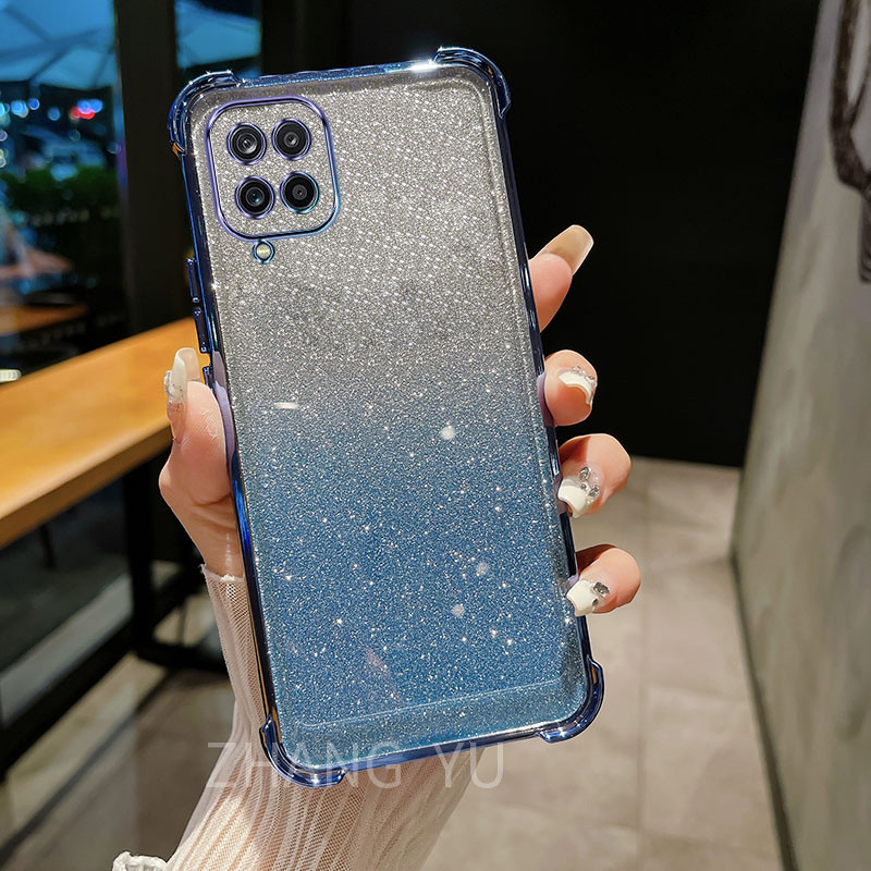 กันกระแทกเคสสําหรับ Samsung A12 M12 A224G M22 เคสโทรศัพท์ 3D ที่วางกระจกแต่งหน้าสร้อยข้อมือใหม่ softcase - รูปที่ 5