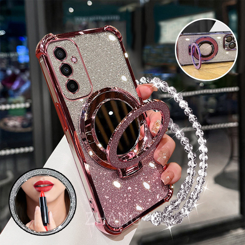 เคสโทรศัพท์มือถือหนัง ฝาพับกระจก กันกระแทก พร้อมที่ตั้งวาง สําหรับ Samsung A15 A25 5G A25 A35 A55 A05 A05s A15 A 25 15 A15 15A 4G 25A 5G