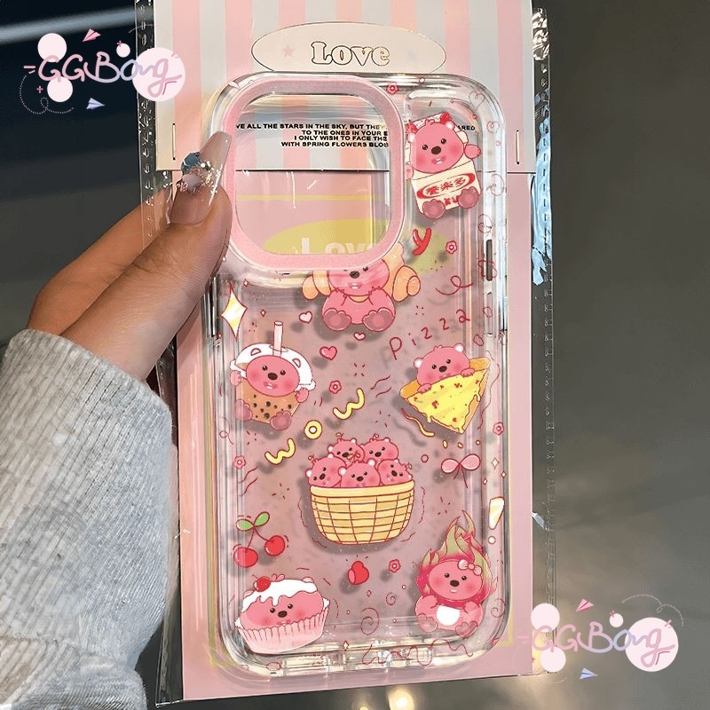 เคสใสลายการ์ตูนแมวเชอร์รี่สุดน่ารัก เคสไอโฟน11 7Plus 15 13 14 15 12 Pro Max XR X XS Max 14 15 6 6s 7 8 Plus เคส