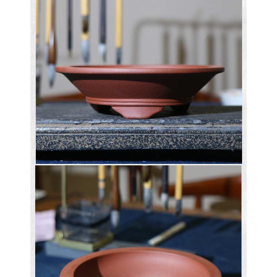 Yixing Boutique สีม่วง Calamus กระถางดอกไม้ Miniature ขนาดเล็ก Handmade Sparrow Plum Art ไม้ไผ่พืชสีเขียว Succulent Calamus หม้อหมวกบอนไซหม้อ [A602-01] - รูปที่ 4