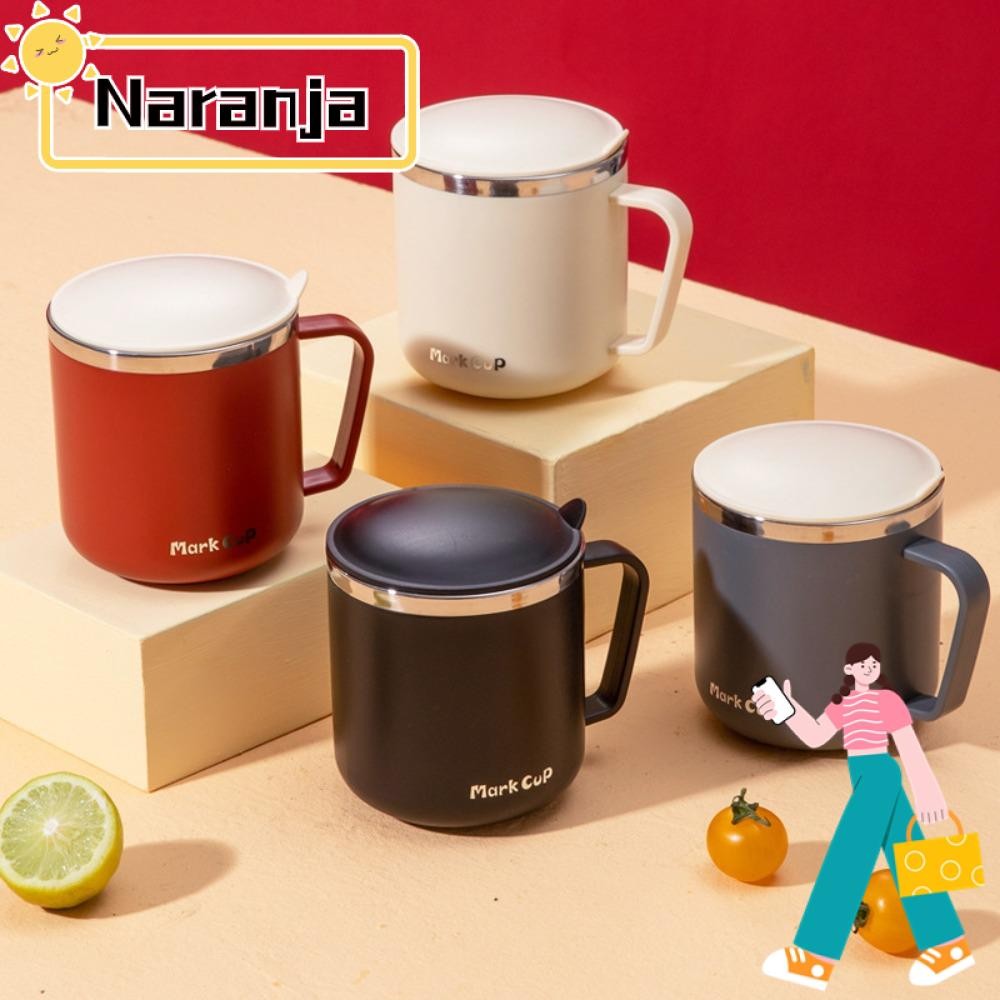 นราเนีย ถ้วยกาแฟนม, สแตนเลสพร้อมฝาปิดถ้วยน้ําฉนวน, แบบพกพาป้องกันการรั่วพร้อมที่จับฉนวนกันความร้อนกระติกน้ําสูญญากาศ บ้าน