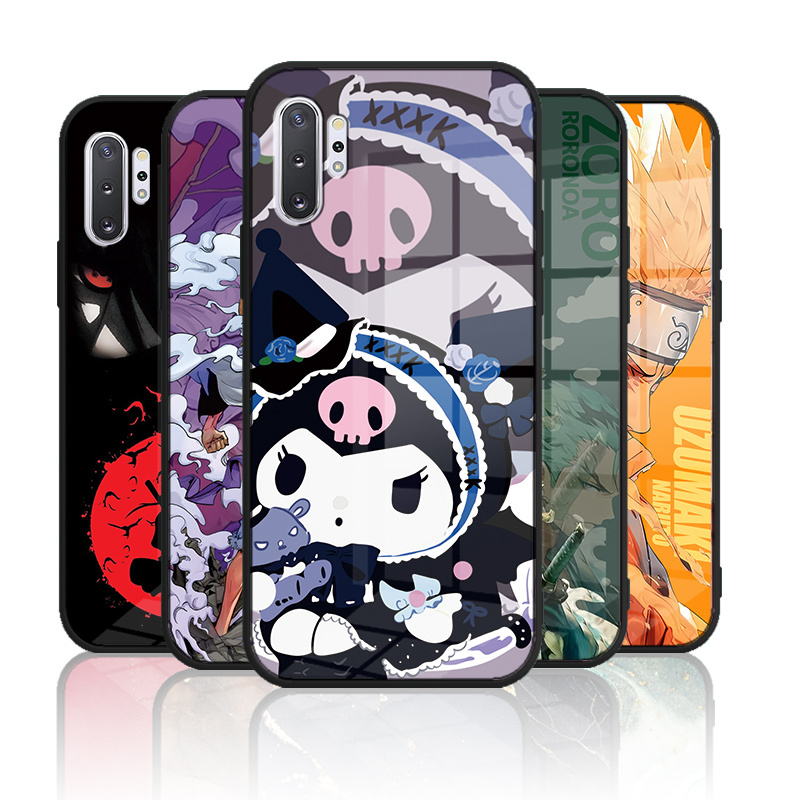 เคสกระจก Samsung galaxy note 10 / galaxy note 10 plus เคสกระจกนิรภัย ฝาหลังแบบแข็ง ขอบซิลิคอนอ่อน
