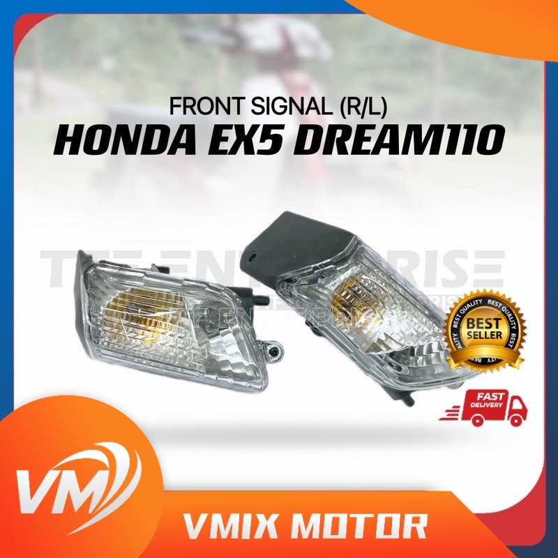 HONDA DREAM110 / EX5 DREAM110 ป้ายหน้า (R/L) CLEAR EX5DREAM110 EX5 DREAM 110 FI