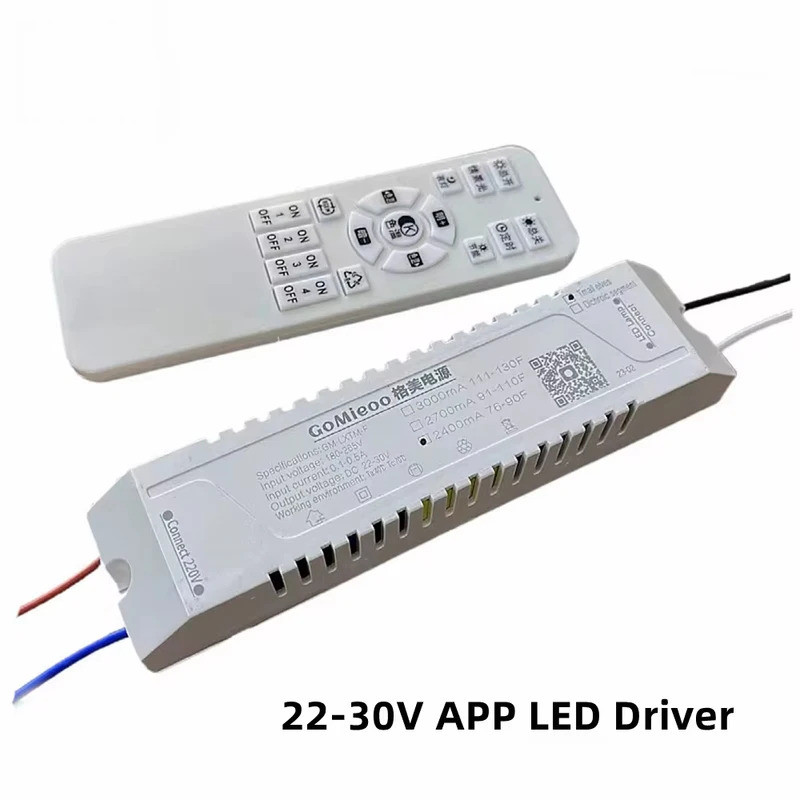 22-30v APP LED Driver GM-LXTM-F 2 เส้น 2 สีอัจฉริยะแหล่งจ่ายไฟ 600mA 800mA 1200mA 1500mA 1800mA 2400