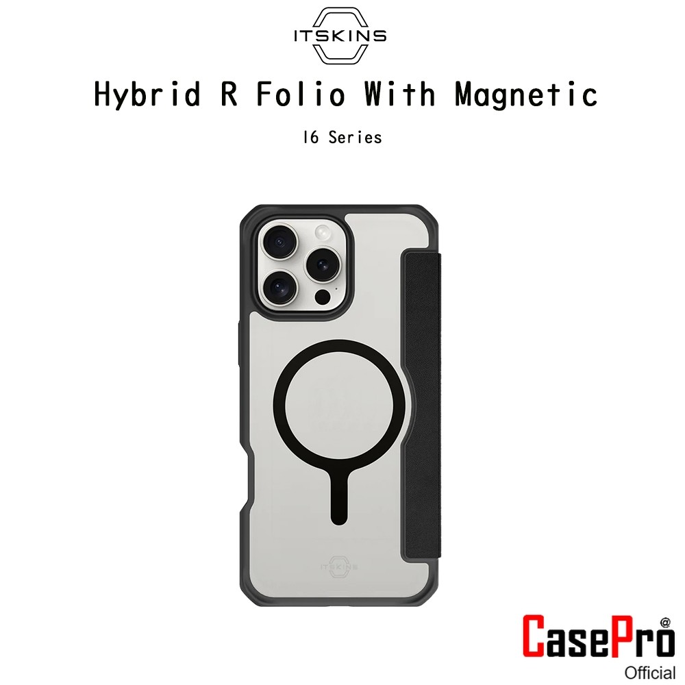 iTskins Hybrid R Magnetic Folio เคสหนังฝาพับกันกระแทกระดับ3เมตรเกรดพรีเมี่ยม เคสสำหรับ iPhone15/15Pr