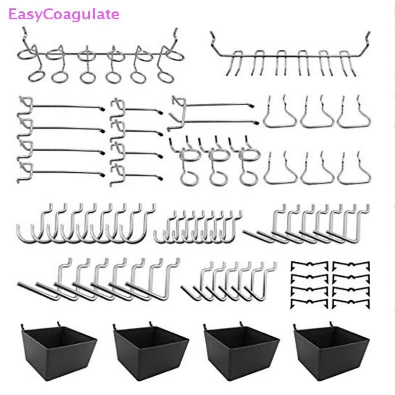 Eas 81 ชิ้น Pegboard ตะขอ Assortment พร้อม Pegboard Bins Peg ล็อคเครื่องมือ Organizer Ate