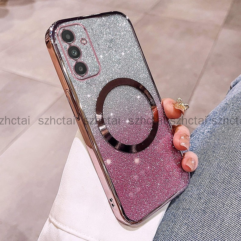 เคส Samsung A16 A54 5G A55 5G A15 5G A34 A25 A24 A14 เคสกลิตเตอร์ชุบหรูหรา เคสโทรศัพท์กลิตเตอร์ชุบพร้อมแม่เหล็กดูดและเลนส์ป้องกันการตกสําหรับครอบคลุมเต็มรูปแบบ เคสโทรศัพท์ Samsung A16 A54 5G A55 5G A15 5G A34 A25 A24 A14 ราคา ถูกที่สุด ดีลบีเคเค แกลเลอรีภาพที่ 3