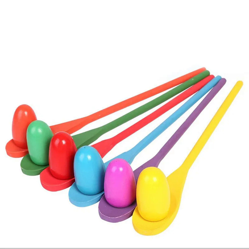 6PCS balance spoon parent-child sensory training game puzzle egg spoon toy outdoor early education s