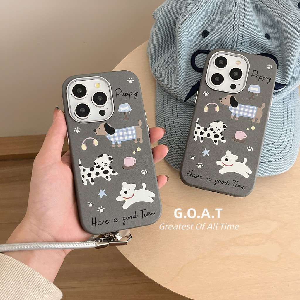 Goat เคสหนังการ์ตูนที่ทันสมัยและน่ารัก เข้ากันได้กับ iPhone 16 15 14 13 Pro Max iPhone เคสนิ่มป้องกันป้องกันการตกฝาหลังกรณี