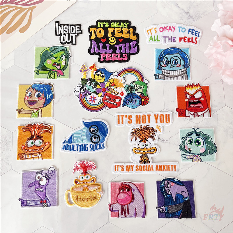 ♚ Inside Out – แพทช์เหล็กบนตัวละคร Q ♚ 1 ชิ้นแฟนคอลเลกชัน DIY เย็บบนเหล็กบนป้ายแพทช์