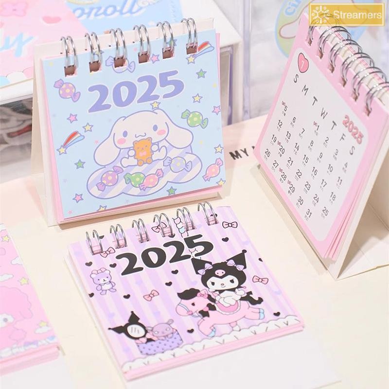 {Streamers} การ์ตูน Kawaii Mini ปฏิทินน่ารักเดสก์ท็อปตกแต่งทุกวันรายเดือนรายปี Planner เด็กเครื่องเขียนปฏิทินขนาดเล็กของขวัญใหม่