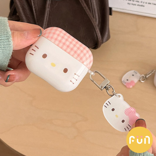 การ์ตูน Hello Kitty ลายสก๊อตสีชมพู IMD หูฟังไร้สายบลูทูธป้องกันกรณีใช้งานร่วมกับ Airpods 1 2 3 Pro Pro2 พร้อมจี้กันกระแทกชุดหูฟังปลอก - รูปที่ 5