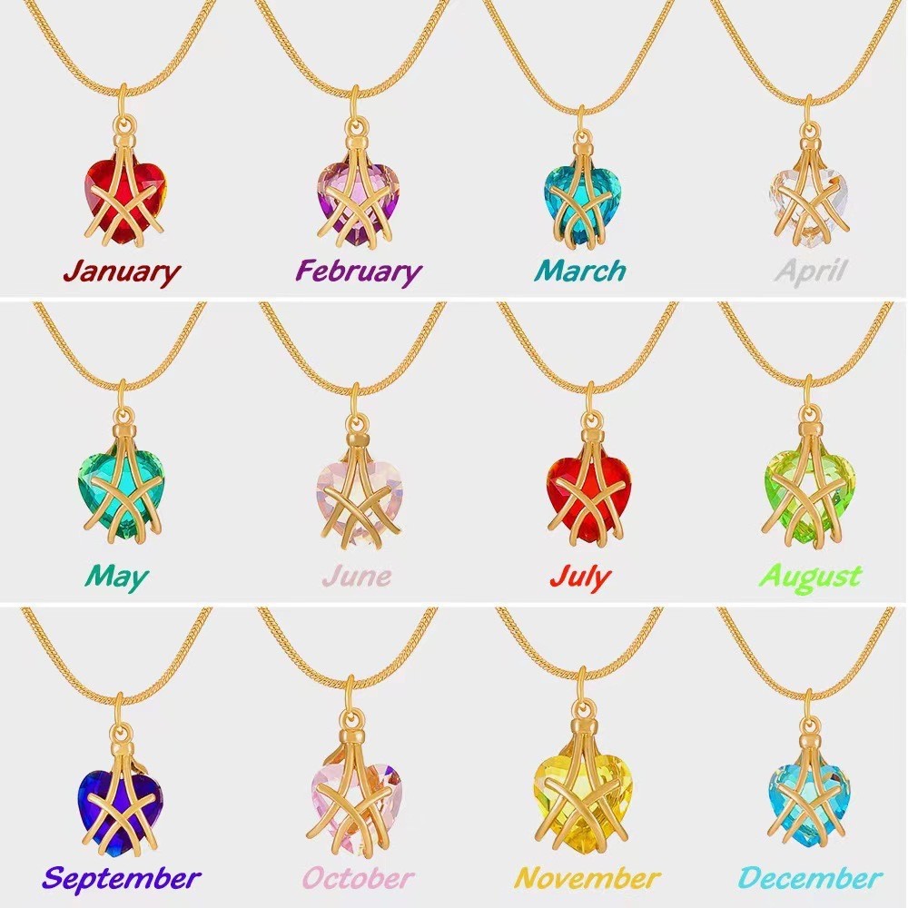 Barbie Zircon Escaping Princess สีสันZirconทองแดงสร้อยคอผู้หญิงBirthstone Birthstoneการออกแบบเฉพาะเค