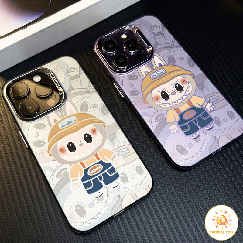 Labubu เคสโทรศัพท์โลหะสุดเท่จากอนิเมะ 10 ไอโฟน11 For iPhone12 13 14 15 16 Pro MAX X XS XR 7 8Plusเคสโทรศัพท์