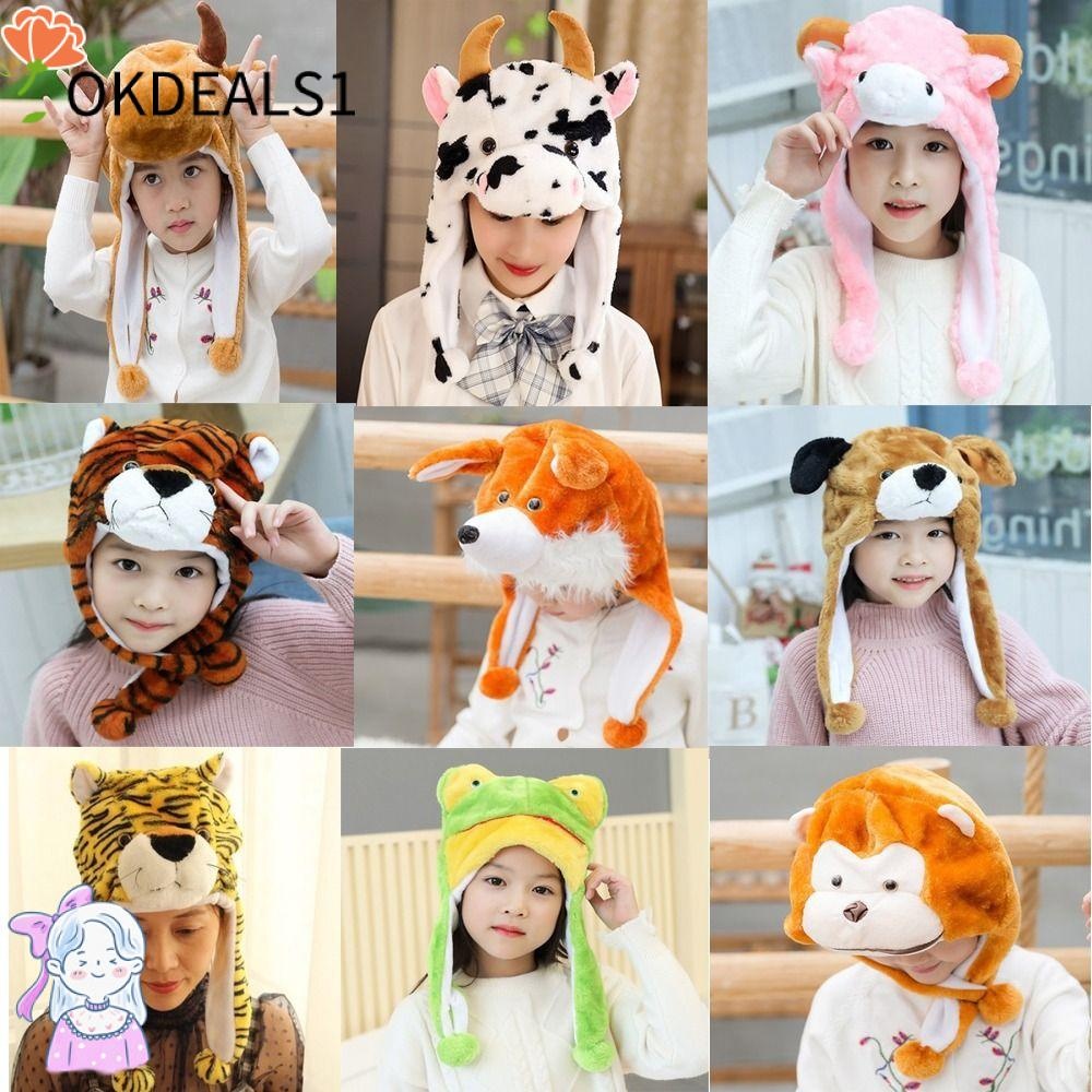 ดีลช็อป ตุ๊กตาย้ายหมวก,การ์ตูนสัตว์ ที่ปิดหู หมวก,เครื่องบินทิ้งระเบิดหมวกดักหูป้องกันของเล่นตลกที่สามารถเคลื่อนย้ายหูถุงลมนิรภัยหมวกคอสเพลย์พ