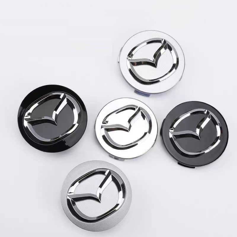 1/4pcs 56mm MAZDA Wheel Center Hub Cap Cover Emblem ล้อขอบอุปกรณ์เสริม MAZDA 2 3 5 6 CX-5 CX-7 CX-9 