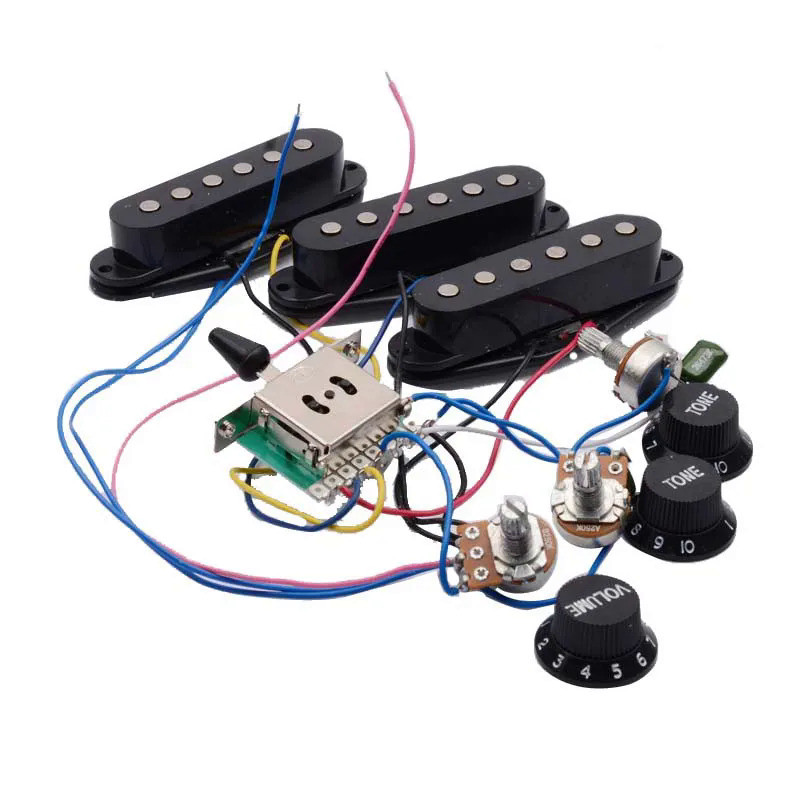 Electric Guitar Pickup Wiring Harness Prewired 5-way Switch 2T1V Multi Type Pickup for ST Electric G