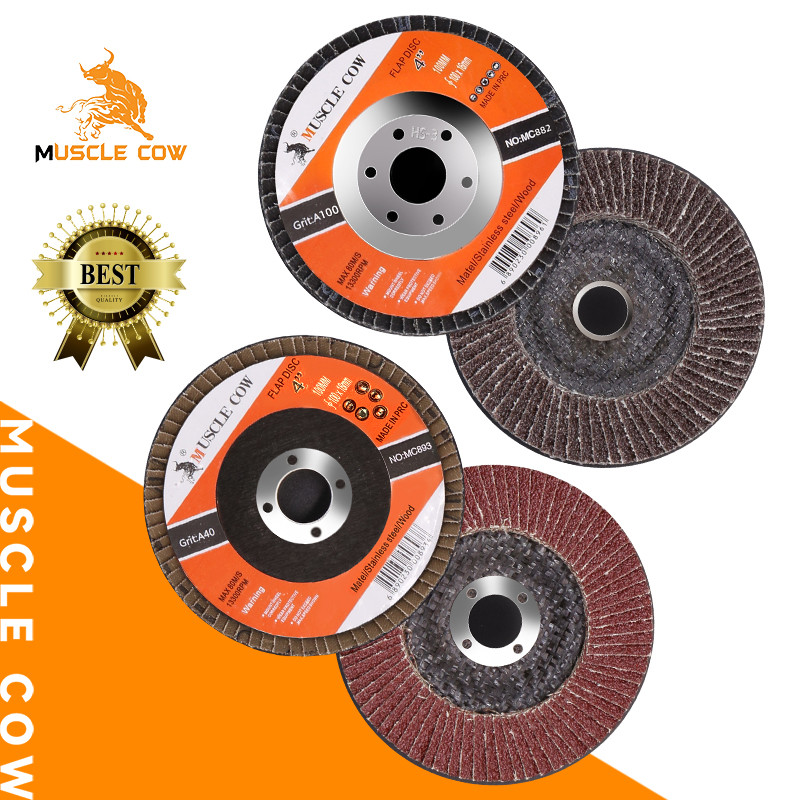 MUSCLE COW กระดาษทรายซ้อน หลังแข็ง 4 นิ้ว เบอร์ 40 60 80 100 (ชุด 10 ชิ้น)