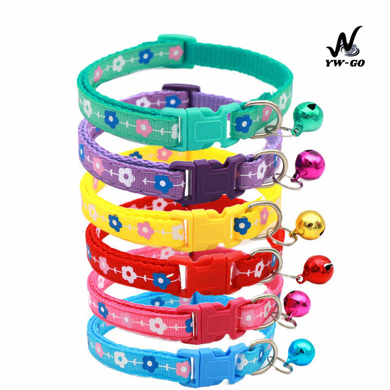 ปลอกคอสัตว์เลี้ยง ปลอกคอแมว หมา แบบปรับขนาดได้ มี 6 สี กระดิ่งแมว(พร้อมส่งค่ะ) CW08
