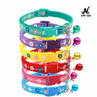 ปลอกคอสัตว์เลี้ยง ปลอกคอแมว หมา แบบปรับขนาดได้ มี 6 สี กระดิ่งแมว(พร้อมส่งค่ะ) CW08